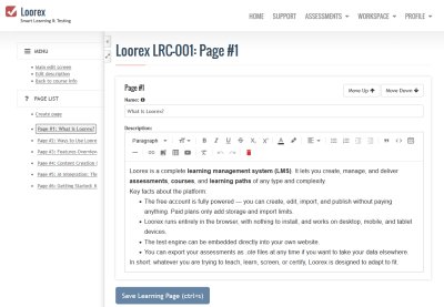Course page editor