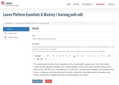 Learning path editor