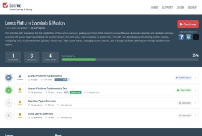 Learning path progress
